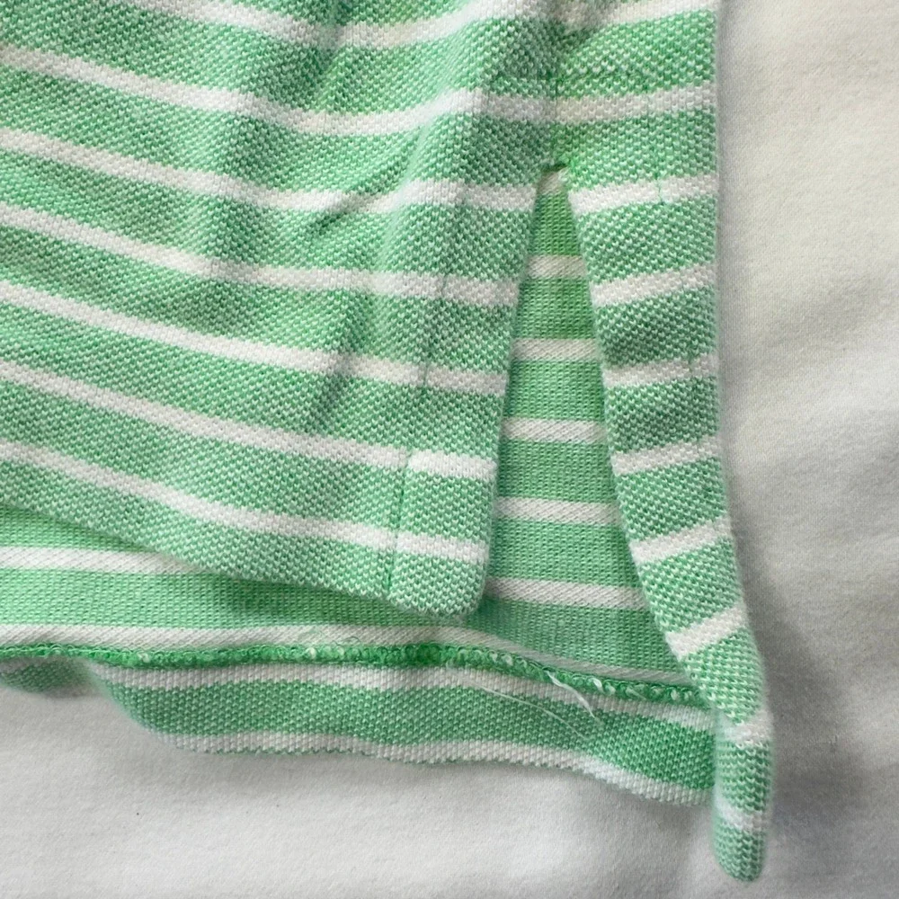 Polo Ralph Lauren Shirt Men's XXL Vintage Golf Green White Stripe Polo Pink Pony